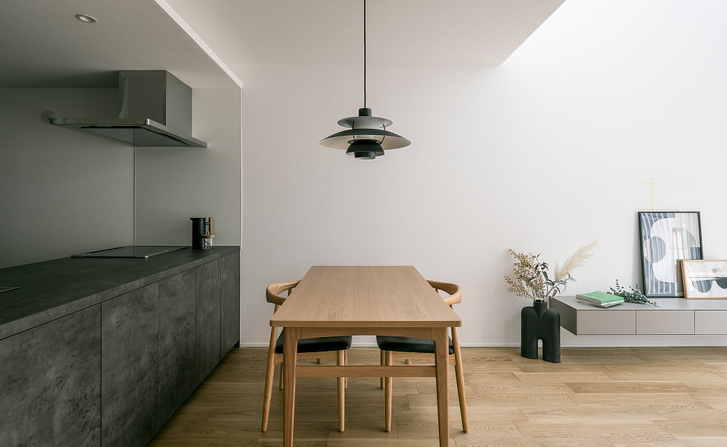 玄関収納のポイントになるアール壁