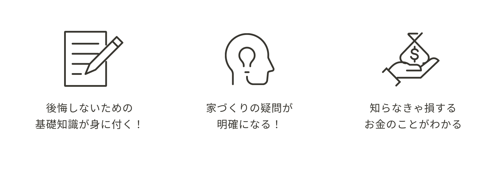 後悔しないための基礎知識が身に付く!家づくりの疑問が明確になる!知らなきゃ損するお金のことがわかる