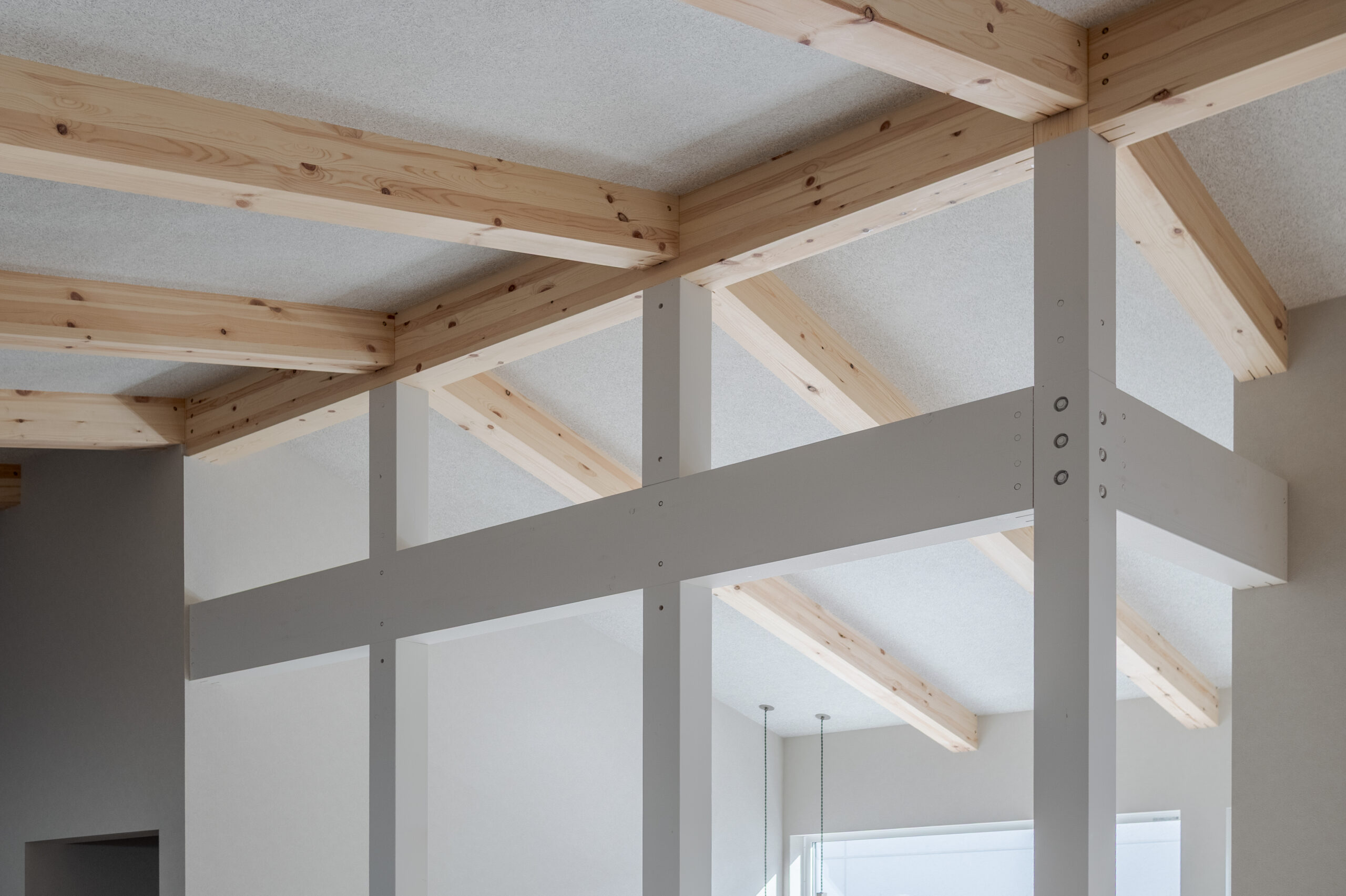 梁のみえる勾配天井の家 / 交野市私部西